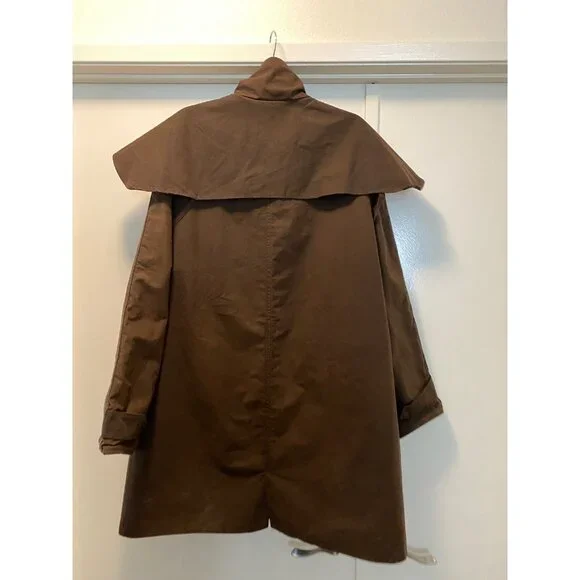 VTG Driza-Bone Riding Coat & Hood Brown Oil Skin Unisex Australia XL - Picture 16 of 16